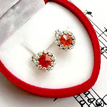 Náušnice - Classic Garnet Earrings & Silver Ag 925 / Strieborné náušnice s granátom hessonitom #0354 - 9303195_