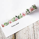 Papier - Washi pásky Kvety a listy 1,5 cm x 7 m (Washi páska Zelené lístky) - 9305191_