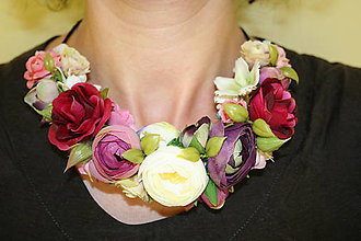 Náhrdelníky - Kvetinový náhrdelník - 9306099_