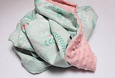 Detský textil - Minky deka Jarné pohladenie, biela alebo ružová, 90x70cm - 9303735_