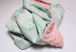 Detský textil - Minky deka Jarné pohladenie, biela alebo ružová, 90x70cm - 9303735_