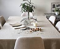 Úžitkový textil - Ľanový obrus na jedálenský stôl (120x160 - Biela) - 9306068_
