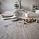Úžitkový textil - Ľanový obrus na jedálenský stôl (120x160 - Biela) - 9306080_