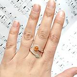 Prstene - Simple Leaf Silver Gemstone Ring Ag925 / Strieborný prsteň s minerálom  (Peach Moonstone / Broskyňový mesačný kameň fazetovaný) - 9308376_