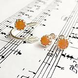 Prstene - Simple Leaf Silver Gemstone Ring Ag925 / Strieborný prsteň s minerálom  (Peach Moonstone / Broskyňový mesačný kameň fazetovaný) - 9308377_