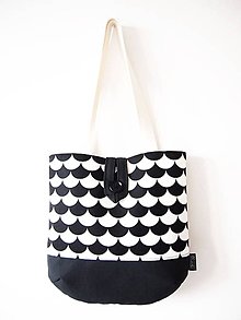 Veľké tašky - Veľká taška na plece - minimal čiernobiela - 9309654_