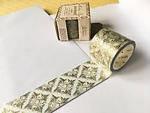 Papier - dekoračná papierová páska Pozlátený ornament, 30 mm x 5 m - 9308538_