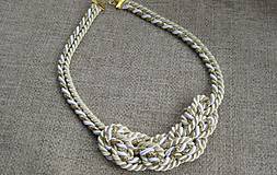 Náhrdelníky - Uzlový náhrdelník 5 mm šnúra (smotanovo zlatý č. 1894) - 9313236_