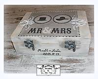 Úložné priestory & Organizácia - Svadobná krabica "MR&MRS" :) - 9315059_