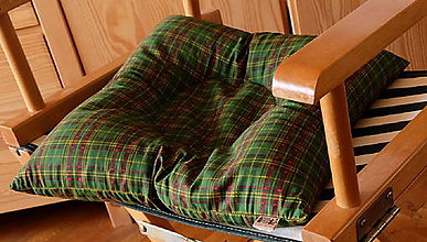 Úžitkový textil - FILKI Sedákošš extra - úľavový sedák pre problematické sedenie (zelený károvaný) - 9320004_