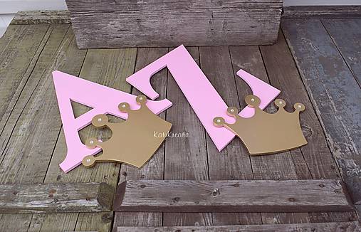 Tabuľky - 30cm iniciála + koruna - 9325525_