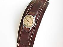 Náramky - Kožený remienok na vintage hodinky - 9327417_