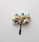 Iný materiál - kvety látkové - modré - 6 ks - 9330053_