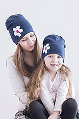Detské čiapky - Pružná čiapka s kvetom - 9328697_