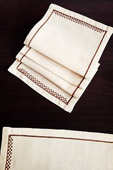 Úžitkový textil - Vyšívané prestieranie - caffé latté - 9332542_