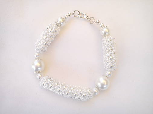 Náramky - Náramok - perleťový/svadobný   - 9333600_