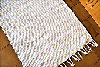 Úžitkový textil - Tkaný koberec bielo-žlto-béžovo-ružový - 9335247_
