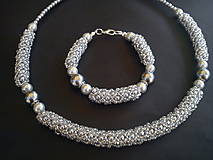 Sady šperkov - Sada strieborná perleť - 9337655_