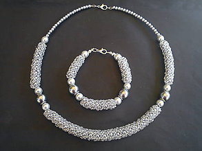 Sady šperkov - Sada strieborná perleť - 9337653_
