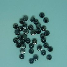 Iný materiál - Našívacie kamienky kruhové 6mm plastové (šedá pokovované polguľa) - 9341077_