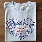 Topy, tričká, tielka - Rodinný maľovaný set tričiek s nápismi na želanie (Mamka+ ocko+ dieťa (tričko)) - 9340350_