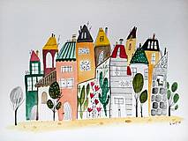  - Mesto 35 ilustrácia  / originál maľba  - 9341470_