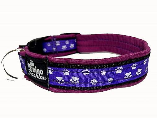 Pre zvieratá - Obojok Labky lila softshell - 9345232_