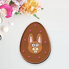 Grafika - Grafické čokoládové veľkonočné vajíčko puntíky (veľkonočný zajačik) - 9347009_