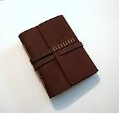 Papiernictvo - Kožený zápisník čokoládová - 9348297_