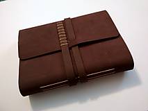 Papiernictvo - Kožený zápisník čokoládová - 9348301_