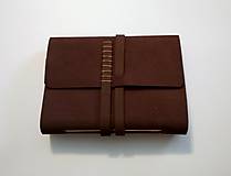 Papiernictvo - Kožený zápisník čokoládová - 9348303_
