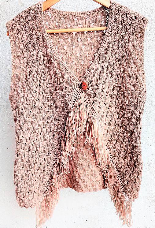 Svetre a kardigány - vesta bledučkohnedá - 9349610_