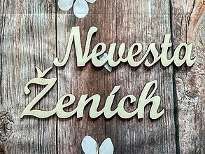 Dekorácie - Nevesta / Ženích - drevené výrezy - cca 20cm - 9352361_