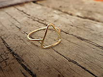 Prstene - Prstienok trojuholník zlatý - 9353281_