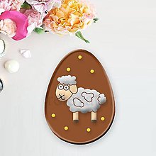 Grafika - Grafické čokoládové veľkonočné vajíčko puntíky (ovečka) - 9354600_