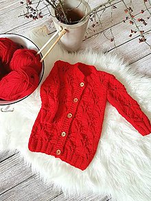 Detské oblečenie - Jarný červený svetrík - 9356915_