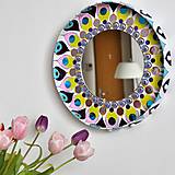 Zrkadlá - Kruhové zrkadlo Mandala fialová AKCIA !!! - 9357685_