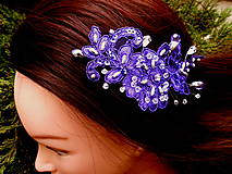 Ozdoby do vlasov - sponka - fialová čipka + strieborná - 9356353_