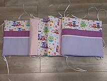 Detský textil - Hniezdo-Ružová sova na fialovo-180 - 9360016_