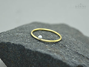 Prstene - 585/1000 zlatý prsteň s prírodnou perlou - 9362622_