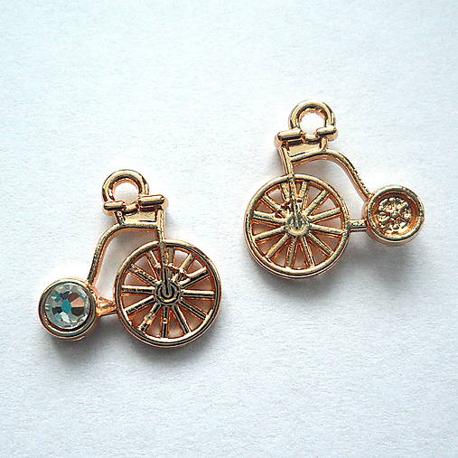 Prívesok bicykel -1ks (16x16mm-zlatá)