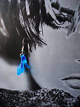 Náušnice - Náušnice modré sklenené črievičky - 9361679_
