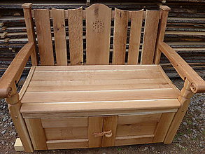 Nábytok - Rustikálna dubová lavica s úložným priestorom - 9361276_