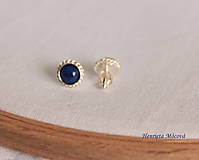 Náušnice - strieborné napichovacie náušnice - lapis lazuli - 9361324_