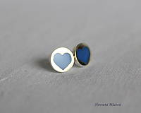 Náušnice - strieborné napichovacie náušnice - lapis lazuli - 9361326_