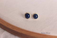 Náušnice - strieborné napichovacie náušnice - lapis lazuli - 9361329_