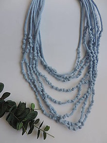 Náhrdelníky - Uzlíkový náhrdelník - modrý - 9362061_