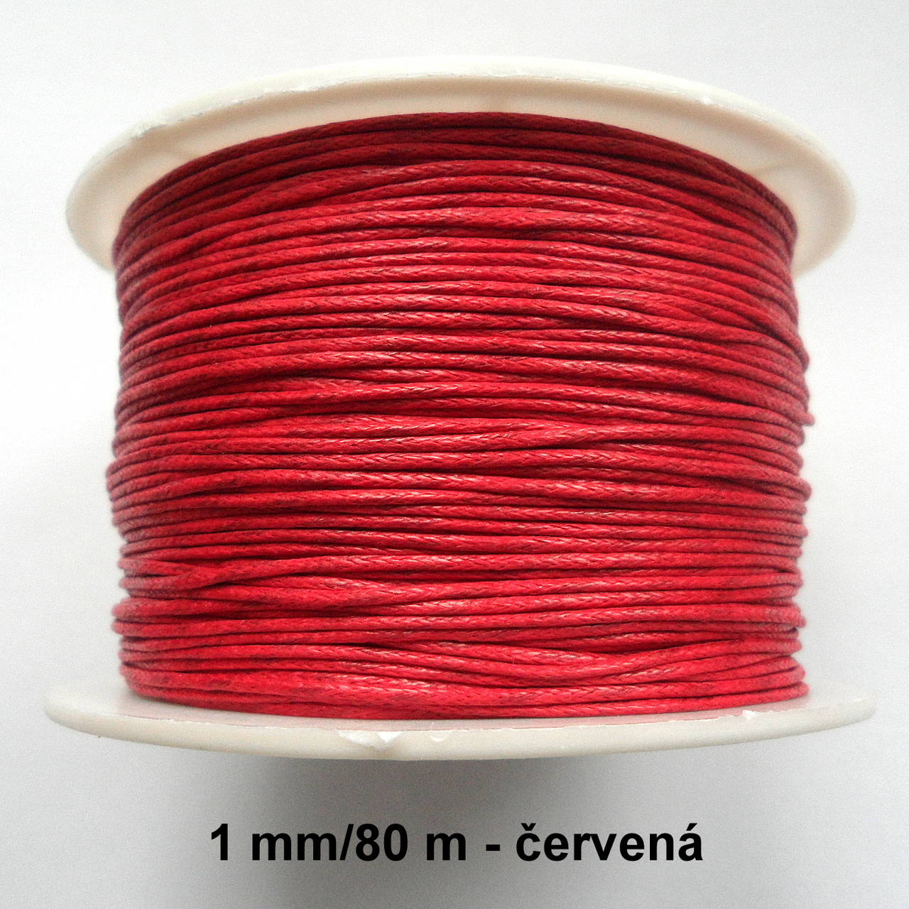Bavlnená voskovaná šnúrka 1mm-80m (červená)