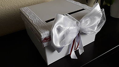 Úložné priestory & Organizácia - Wedding box - biela pokladnička - 9363464_