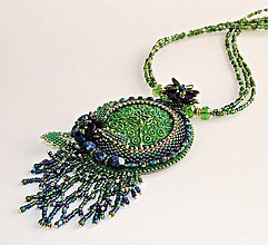 Náhrdelníky - Zelený náhrdelník - 9366991_